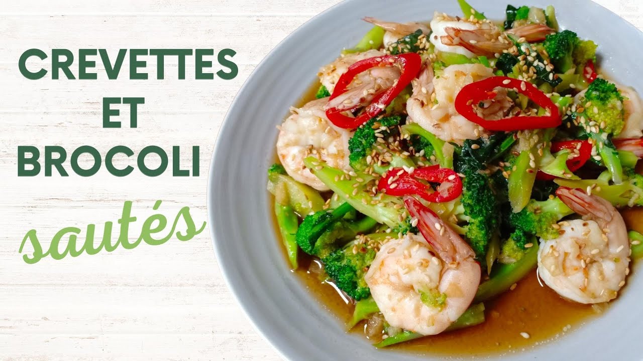 wok de crevettes et brocoli | crevettes et brocoli sautés | recette facile et rapide