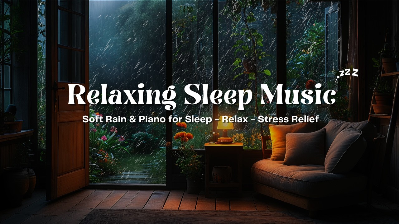 Deep Sleep Music with Gentle Rain 🌧️ Soft Piano for Stress Relief and Peaceful Sleep