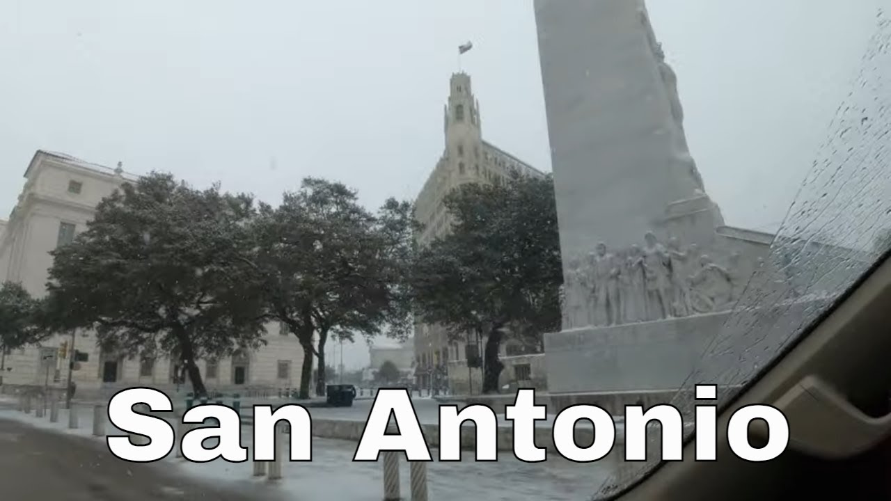 San Antonio, Texas  | Snow 2021 Drive from Schertz, Texas into Downtown San Antonio, Texas