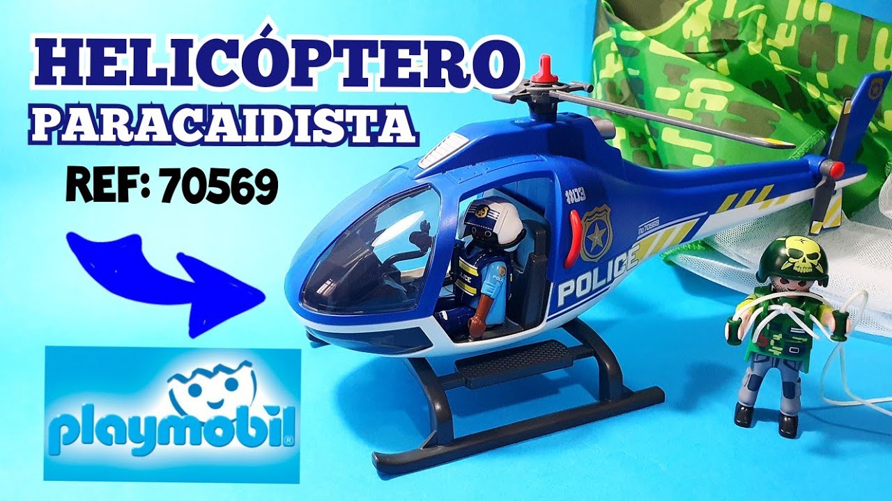 HELICÓPTERO y PARACAIDISTA de PLAYMOBIL Ref: 70569.