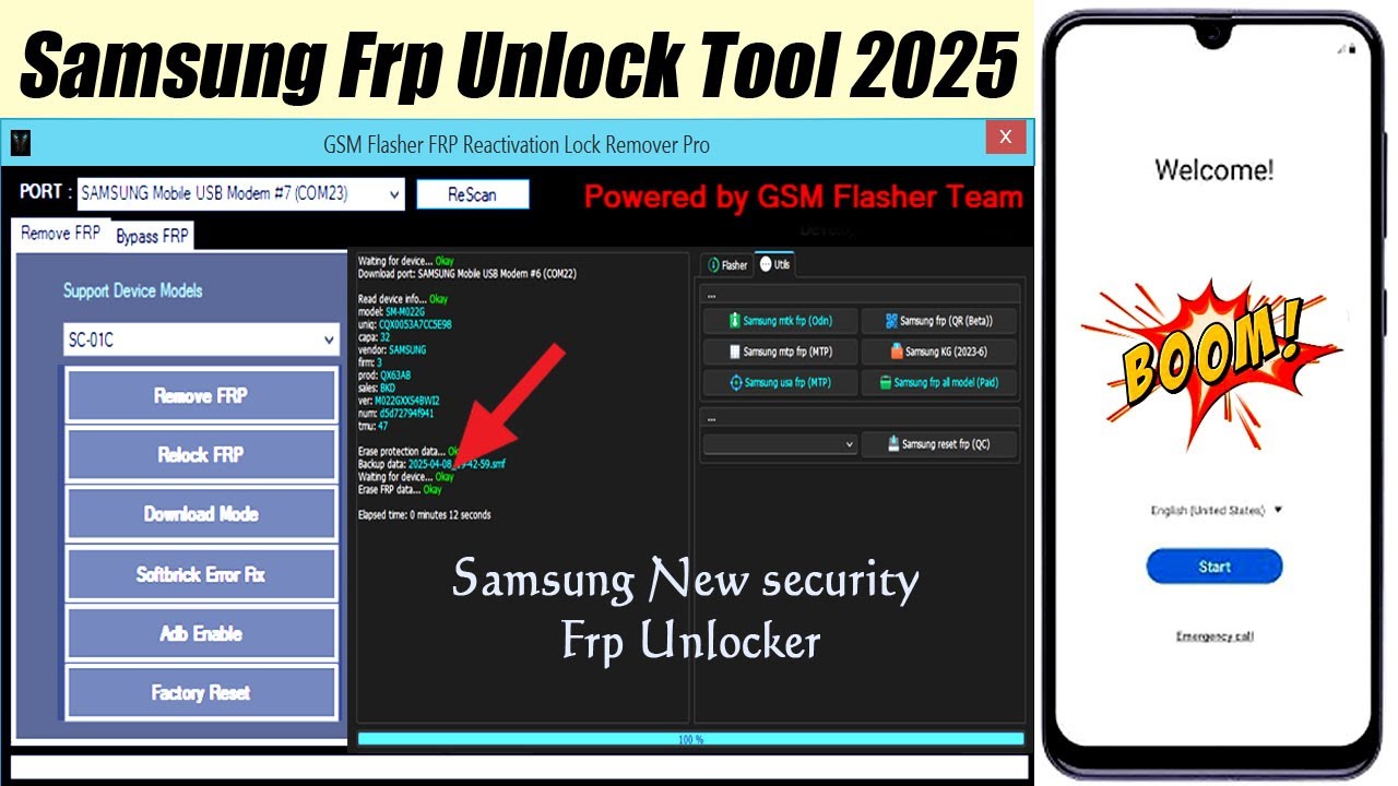 Samsung One Click FRP Tool 2025 | One Click FRP Bypass Android 14/13/12