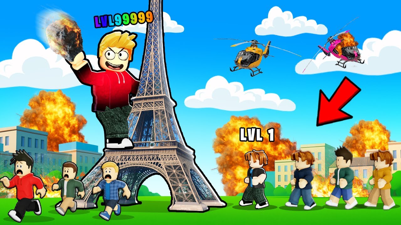 ROBLOX CHOP AND FROSTY GROW TALLER AND CLIMB EFFIEL TOWER