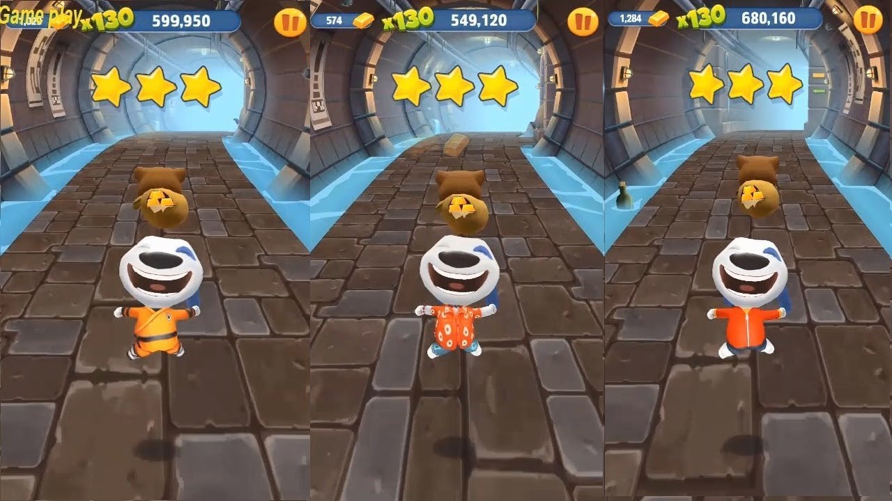 Talking Tom Gold Run  KUNG FU HANK  vs Talking Hank vs Hawaiian Hank Catch the Raccoon
