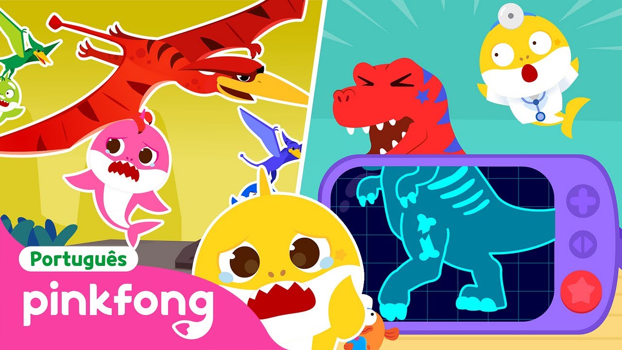 Brincando com T-Rex🦖| Esconde e Hospital | +Completo | Pinkfong, Beb&ecirc; Tubar&atilde;o! Can&ccedil;&otilde;es para Crian&ccedil;as