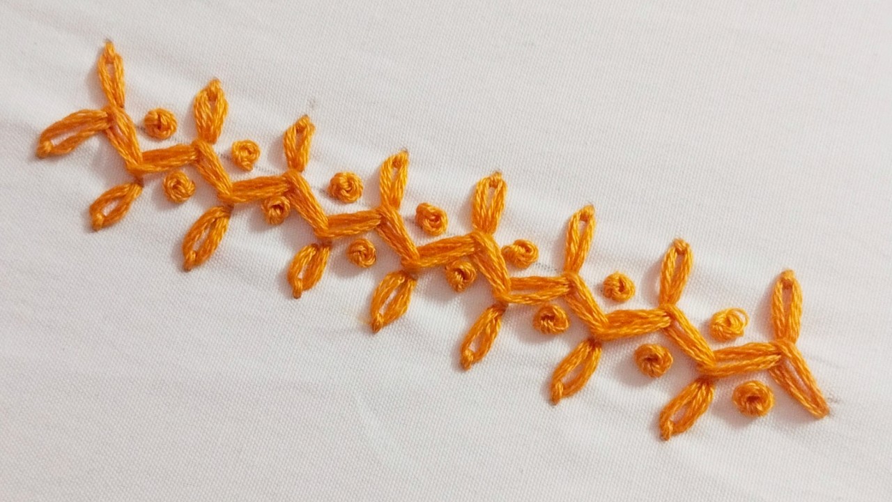 Simple Borderline Hand Embroidery Tutorial | Hand Embroidery For Beginners |