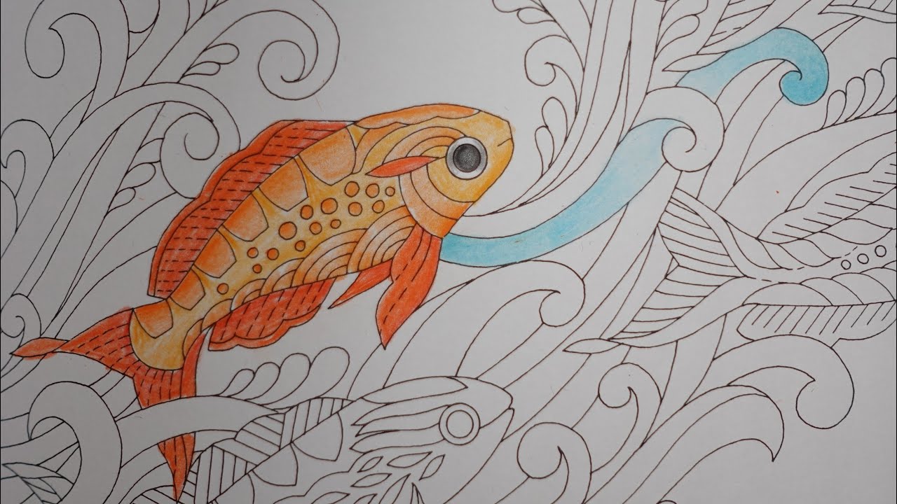 Adult Colouring Tutorial Fish and Water - from Secrets of the Sea by Millie Marotta
