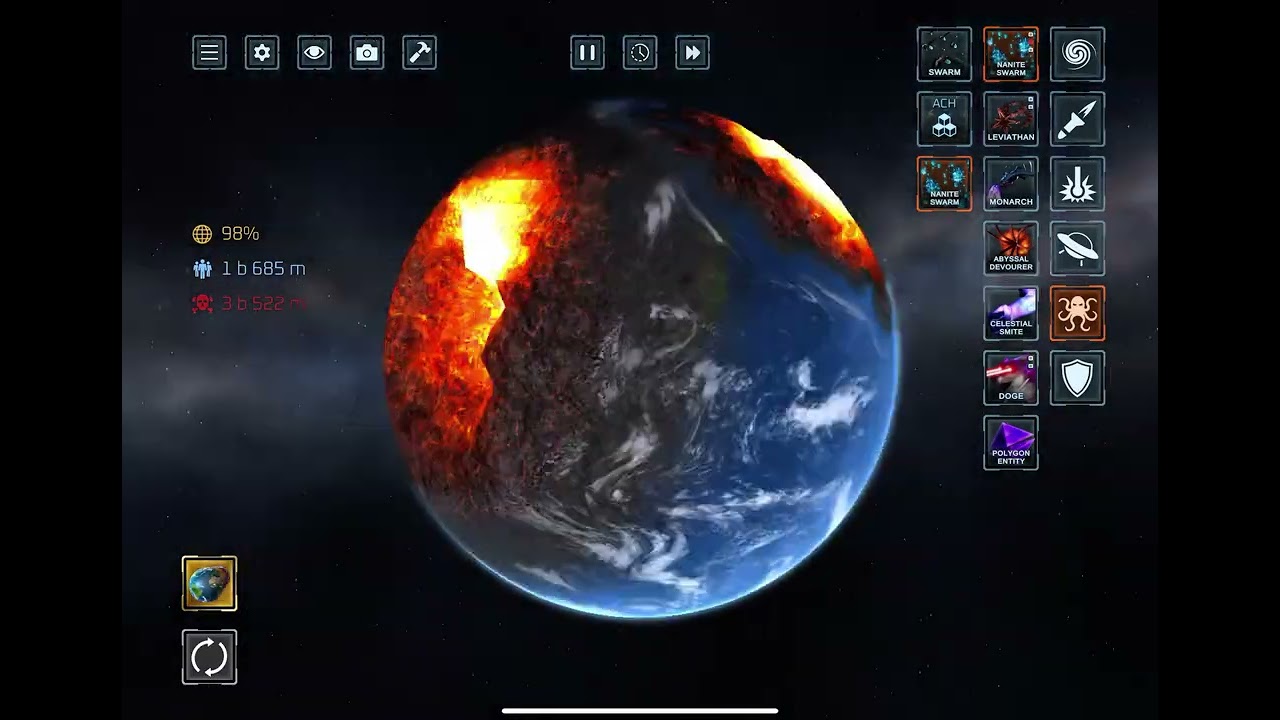 I destroyed 2 of my costum planets that I made in solar smash🌎
