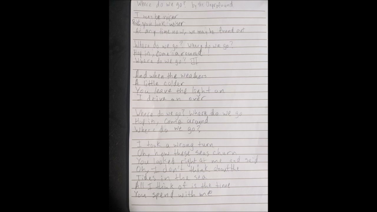 Where Do We Go by the Unprofound Lyrics