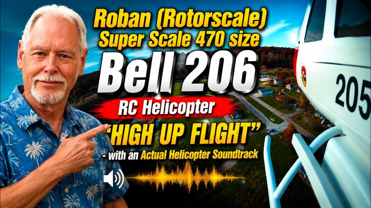 Roban (RotorScale) - HIGH UP IN THE SKY FLIGHT - 470 Size, Bell 206 GPS Radio Controlled Helicopter