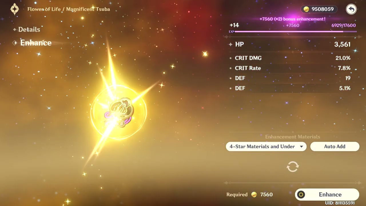 50 CRIT VALUE ARTIFACT ENHANCEMENT