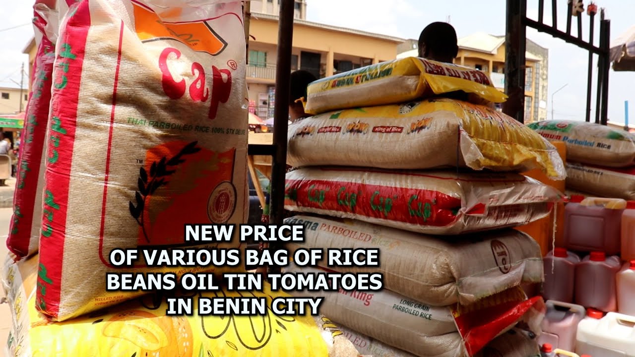 PRICE OF VARIOUS BAG OF RICE BEANS OIL TIN TOMATOES &OTHER FOOD ITEMS @ BUTCHER STREET IN BENIN CITY