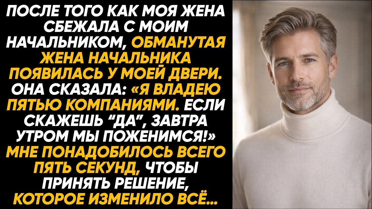 Жена сбежала с начальником а его жена предложила мне брак и большое состояние. Решил за пять секунд