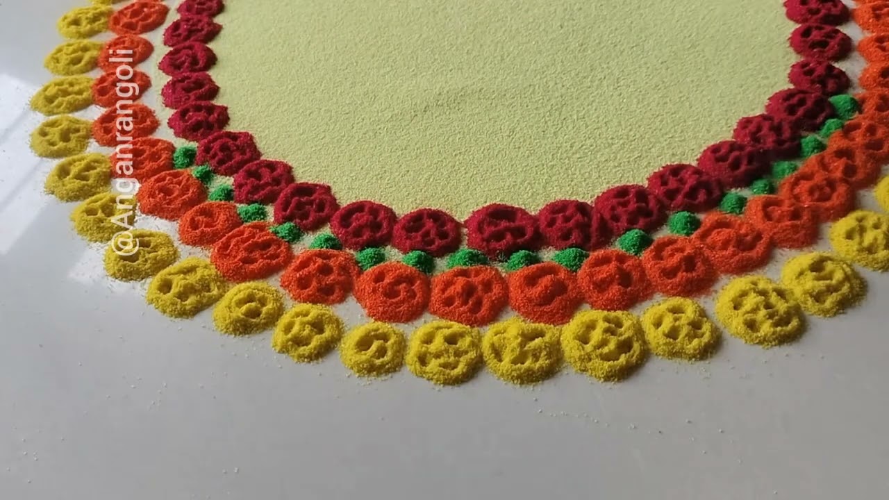 Easy Rangoli Designs 🌈#rekharangoli#rangoli #art #viral #viralvideo #video 