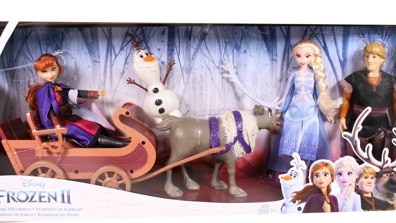 Disney Frozen 2 Sledding Adventures Doll Set Unboxing Toy Review