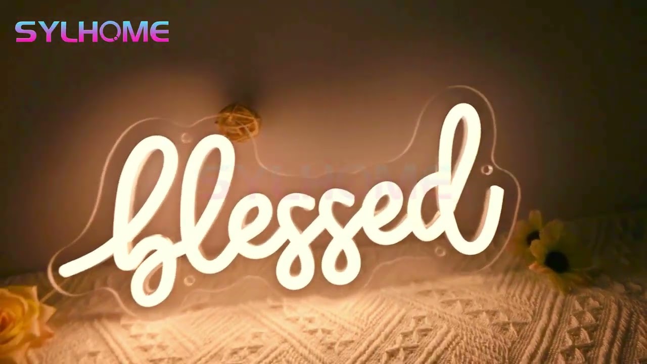 SYLHOME Blessed Led Neon Light Sign
