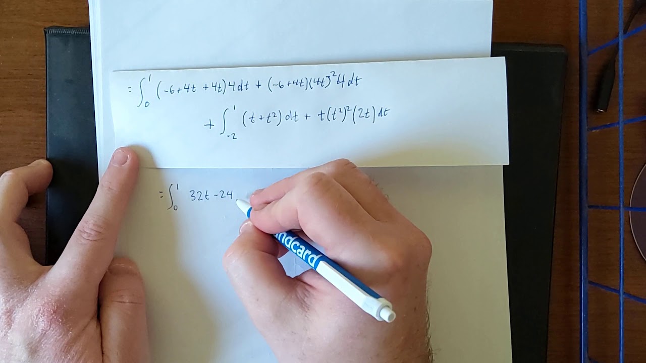 Example of a line integral over a piecewise smooth curve