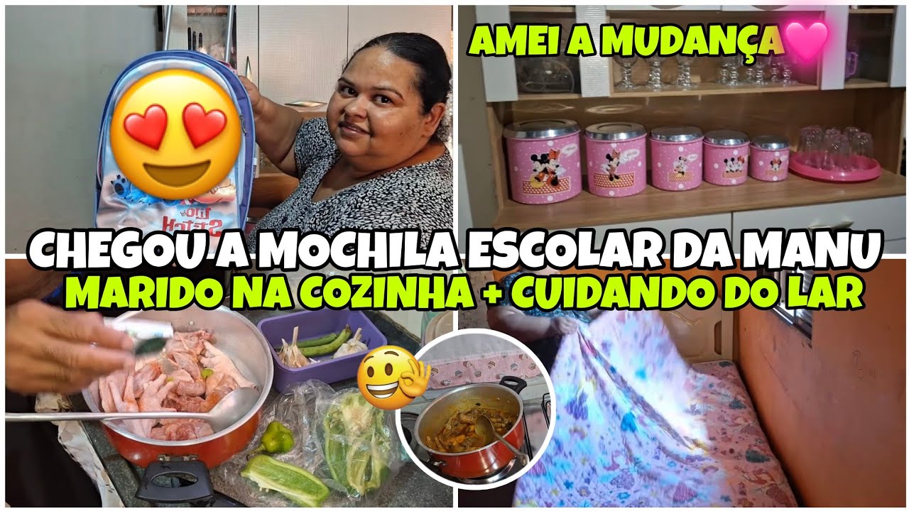 MOCHILA ESCOLAR DA SHOPEE//AMEI😍TIREI TODOS OS COPOS E TAÇAS DO RACK + MARIDO VLOGANDO NO NERCADO💕