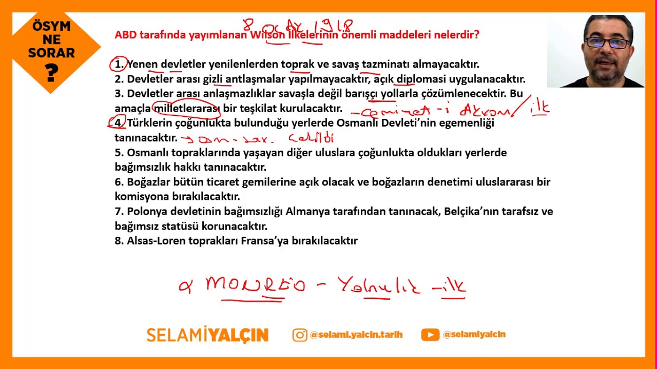 97. WİLSON İLKELERİ - ÖSYM NE SORAR