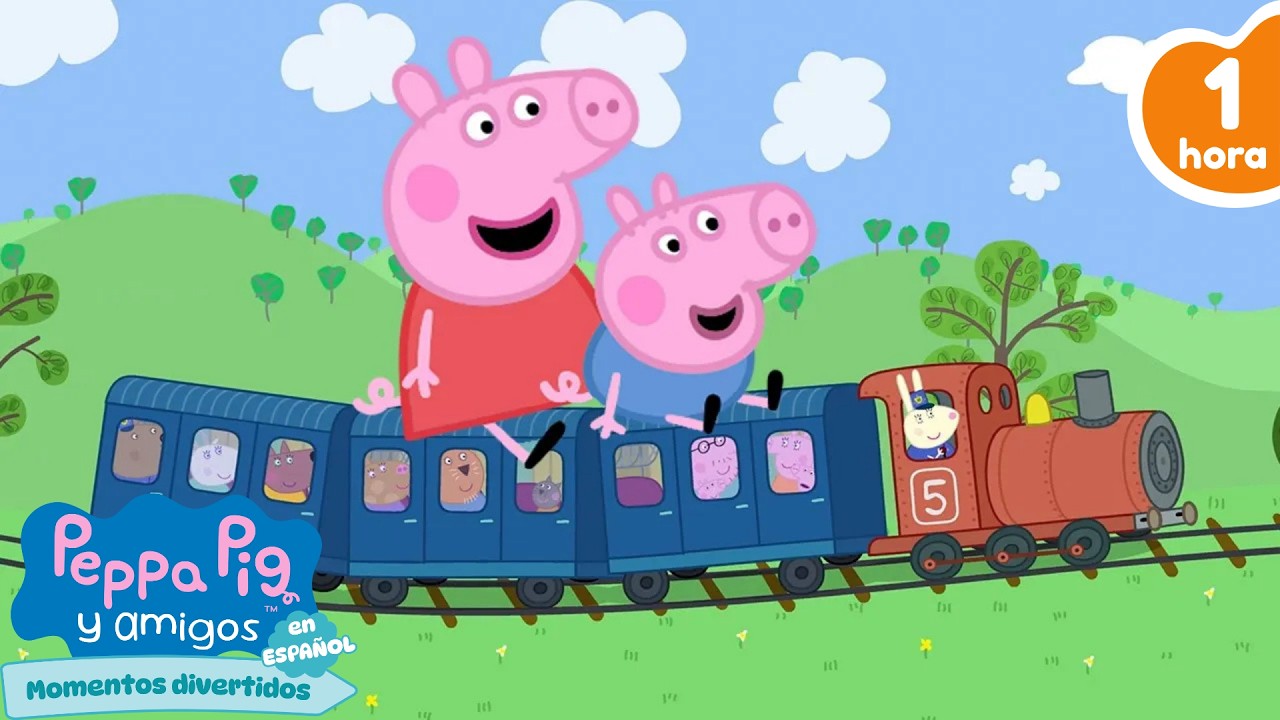 Peppa Pig viaja en tren 🚂 Episodios completos de Peppa Pig en Spanish⭐️