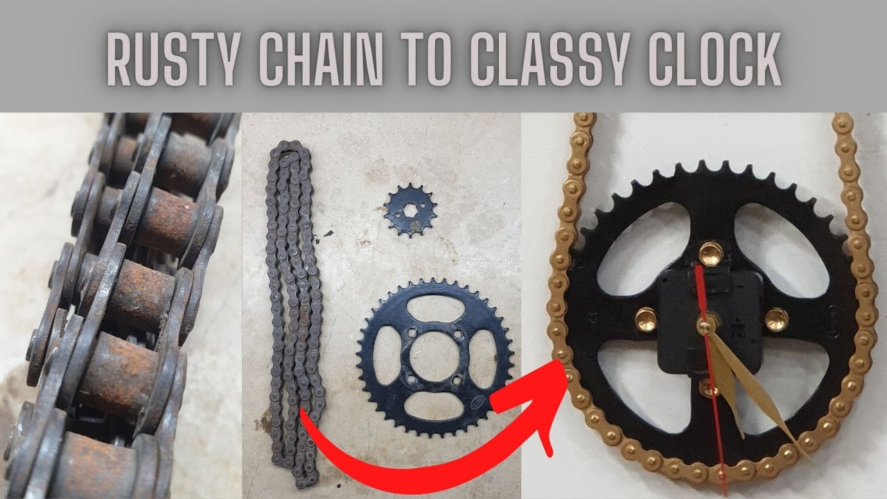 How to make wall clock from rusty bike chain and sprocket/ DIY wall clock/ DIY Restoration
