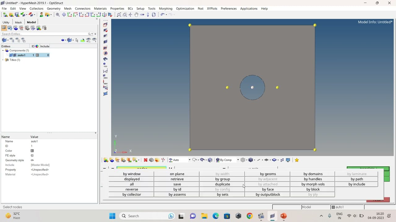 how to create washer mesh around hole using hyper mesh