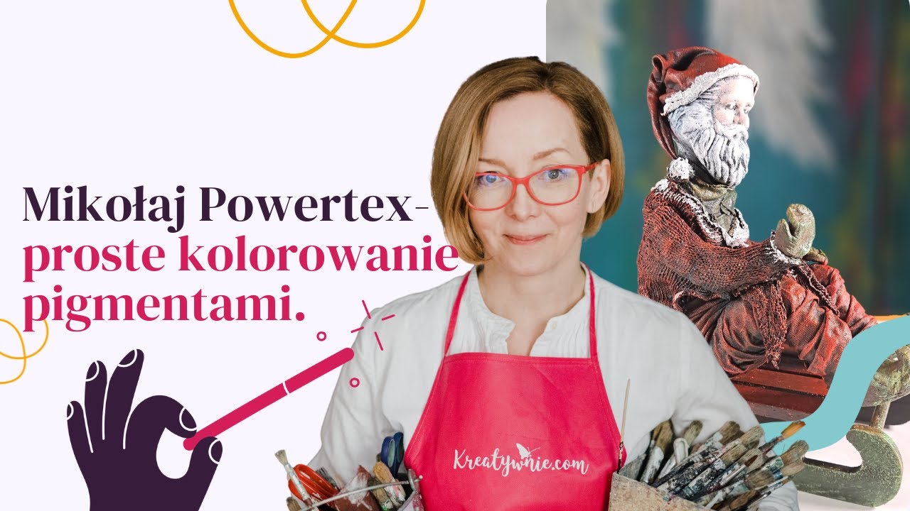 Mikołaj Powertex - kolorowanie pigmentami, DIY | Dorota Freitag