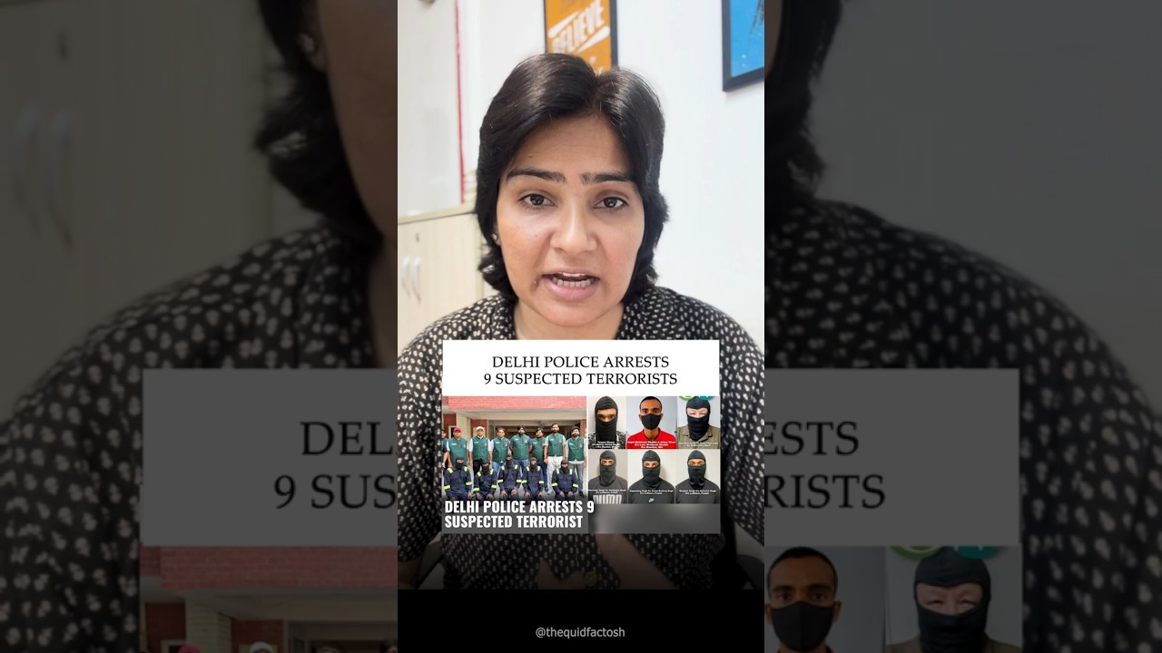 Delhi Police Arrests 9 Suspected Terrorists#DelhiPolice #TerrorPlot #SecurityAlert #DelhiNews