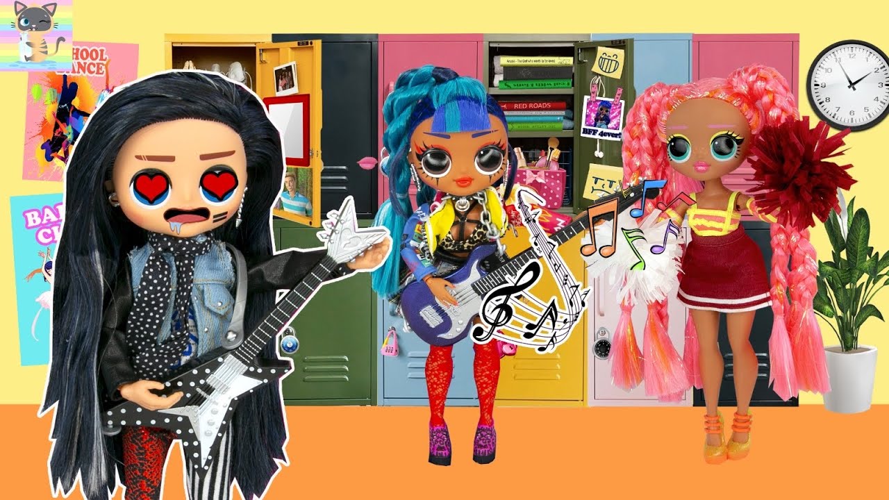 OMG ROCKER BOI Falls in LOVE with LOL Punk GRRRL! - OMG LOL Surprise DOLLS High School Love Story 💗
