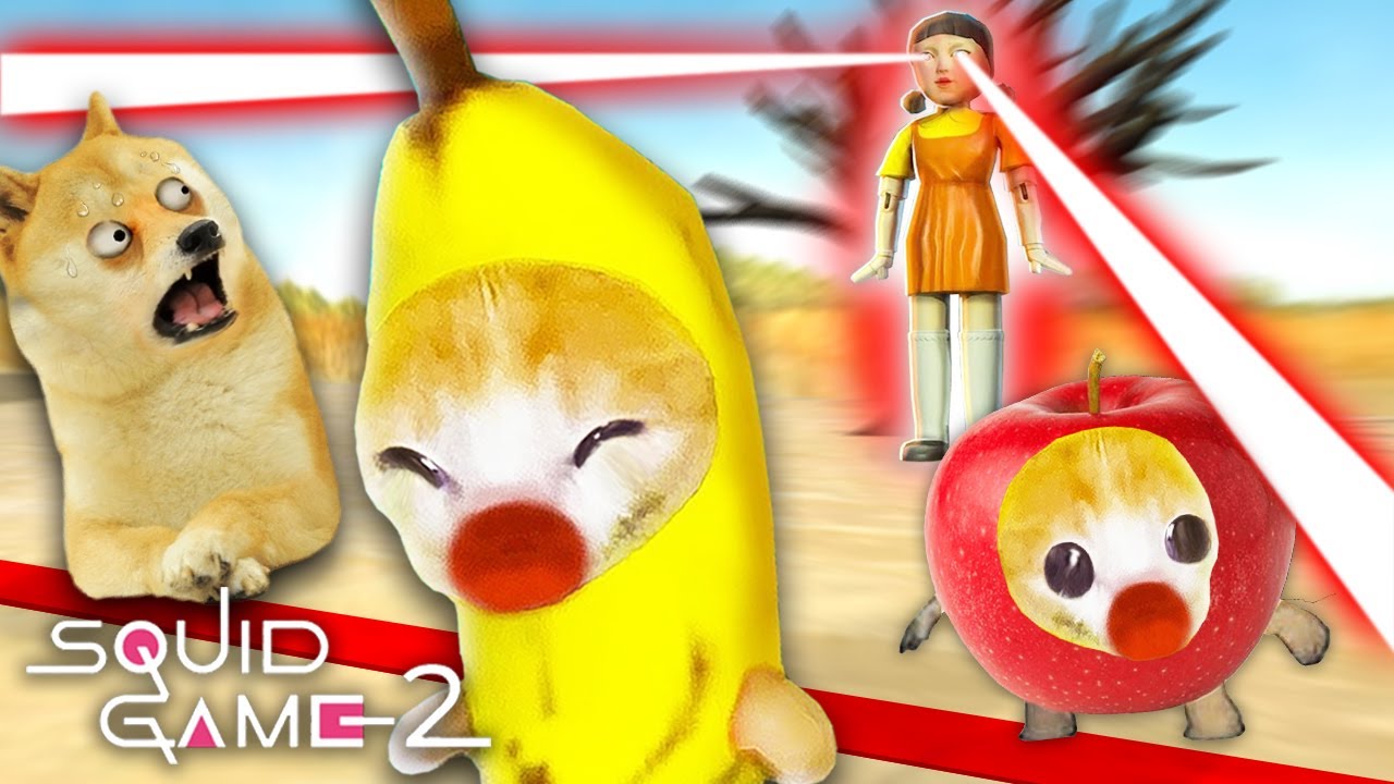 Squid Game Season 2: Banana Cat's Survive in The Red Light Green Light Game 😿 Banana Cat Compilation