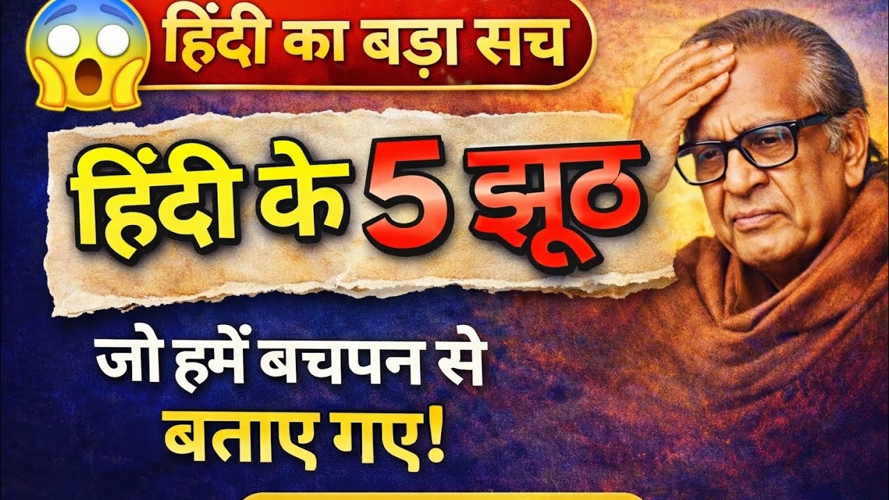 हिंदी के 5 बड़े झूठ 😲 | जो हमें बचपन से बताए गए | हिंदी का असली सच! हिंदी के अनसुने रहस्य भाग -2🔥