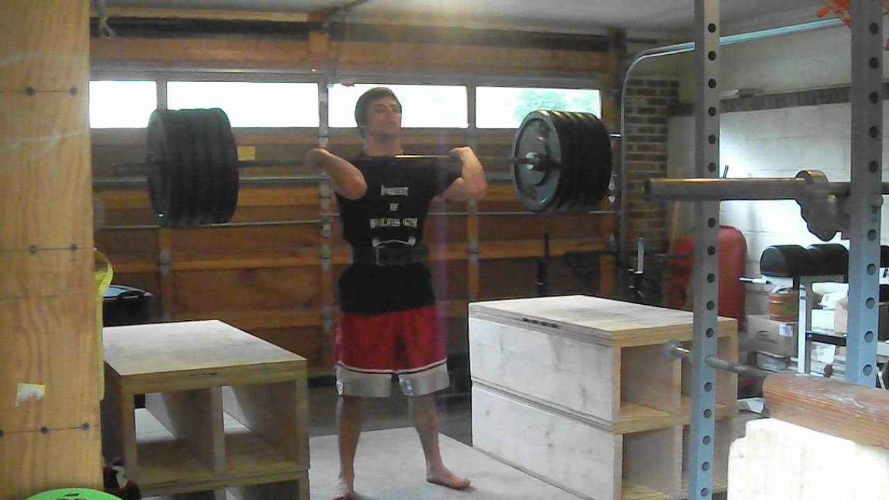 Impromptu barefoot box jerk 125kg @ 69