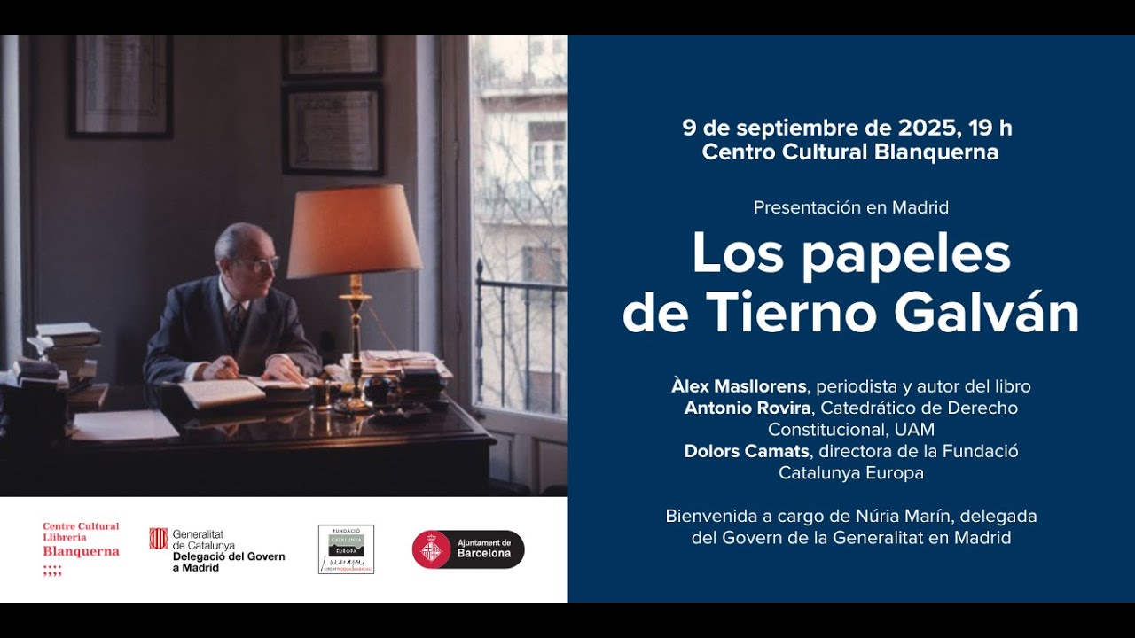 Presentación del libro 'Los papeles de Tierno Galván' del periodista Àlex Masllorens