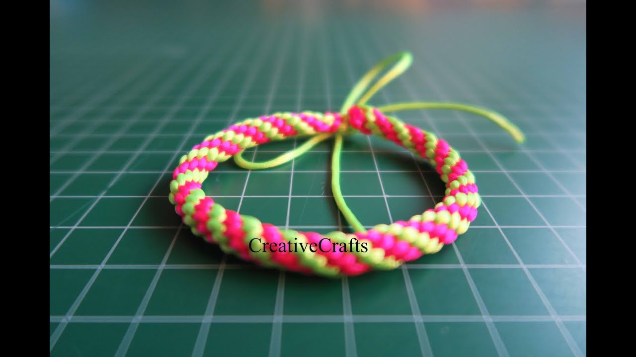 Tutorial como hacer una Pulsera Kumihimo redondo.