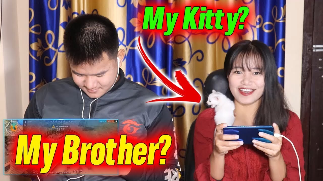 Playing with My NOOB Brother & My new KITTY - Free Fire