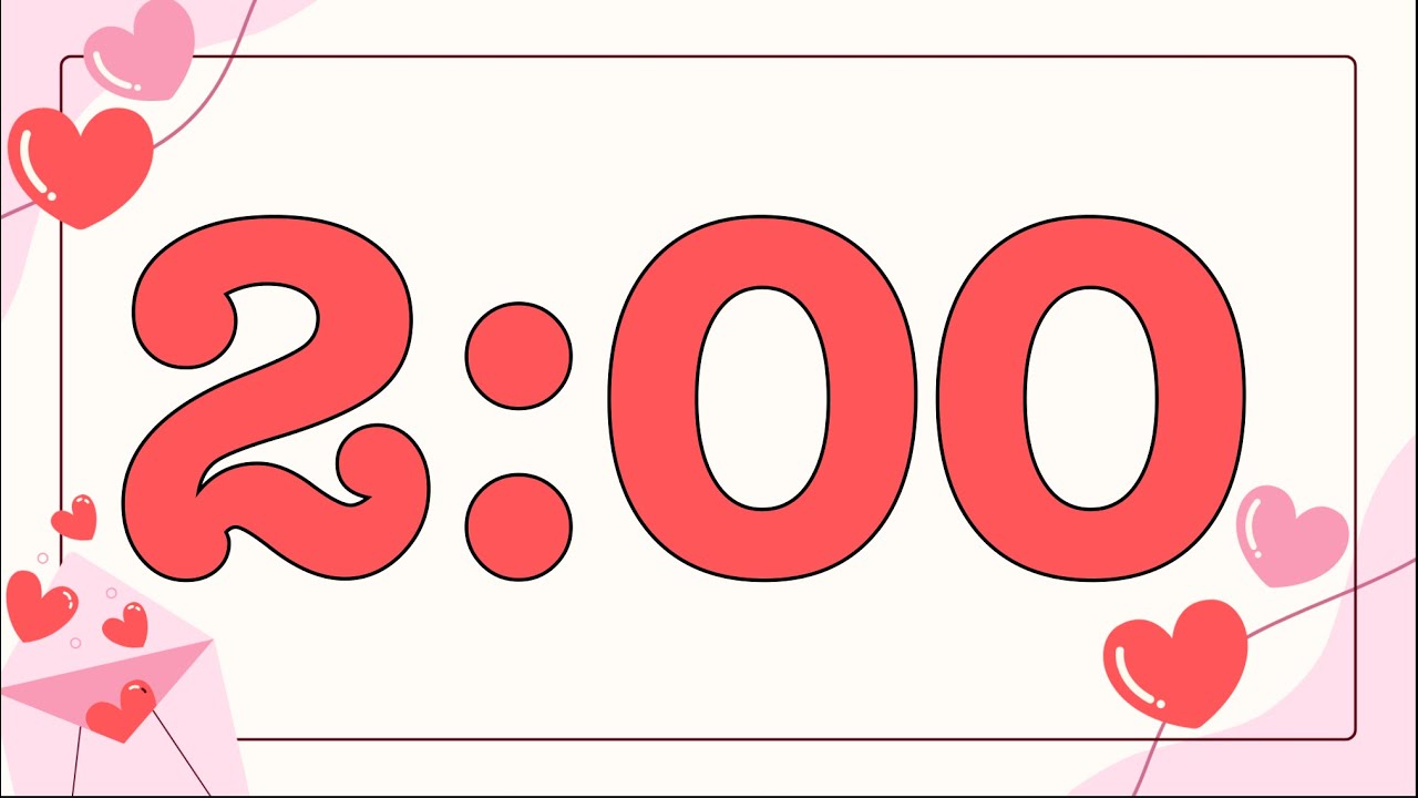 2 Minute Valentine's Day Letter Timer (Fun Bells Alarm at End, No Music)