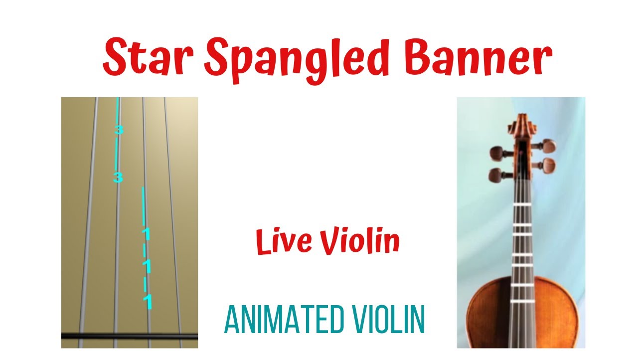 THE STAR-SPANGLED BANNER🗽Violin Cover & Tutorial | LIVE Violin National Anthem with Animated Violins