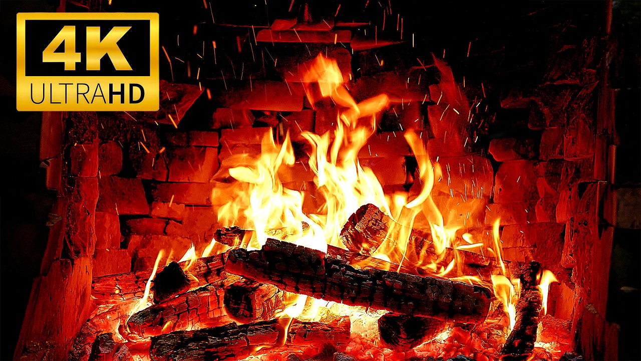 🔥 Super Cozy & Relaxing 4K Fireplace 🔥 Beautiful Fireplace with Crackling Fire Sounds