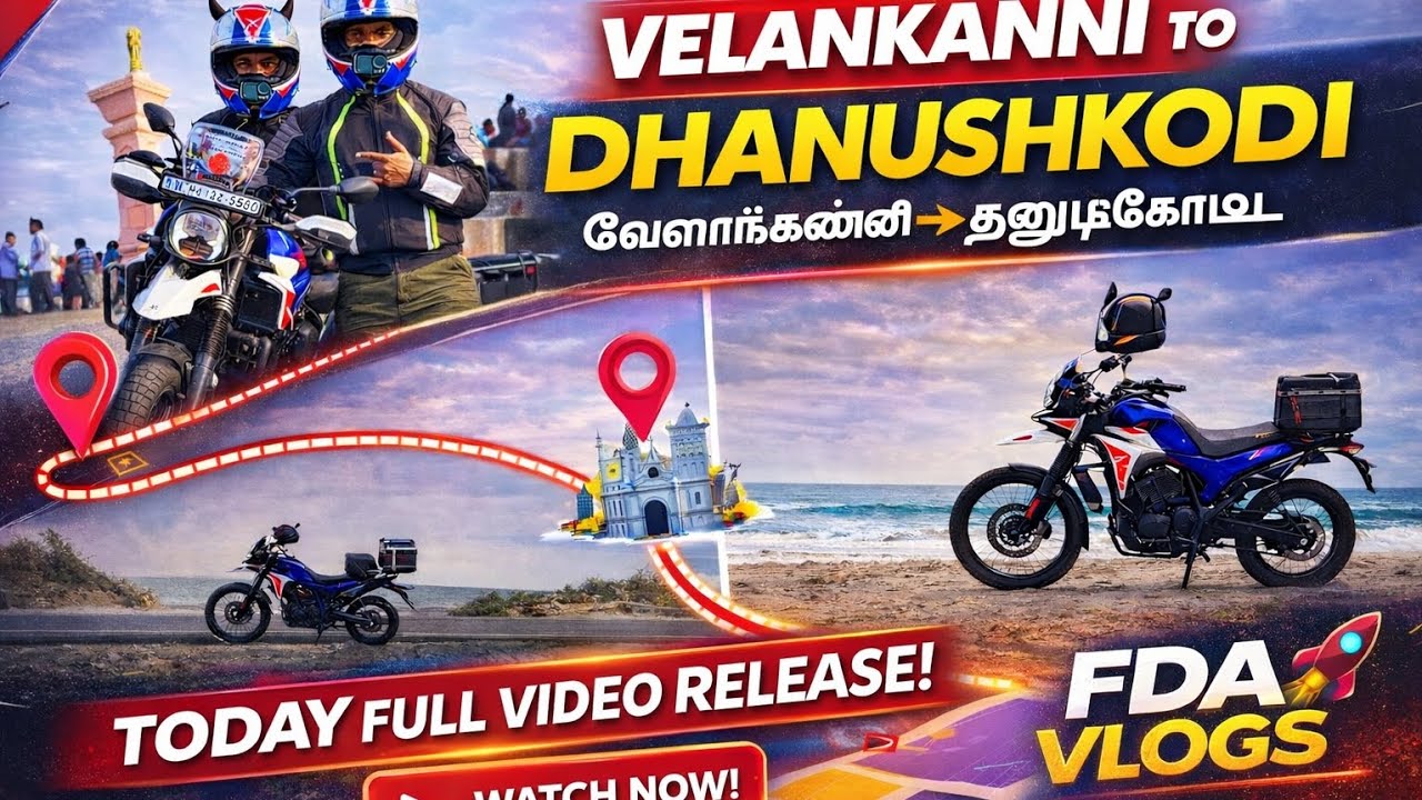 Velakanni to Dhanushkodi bike ride travel vlog#viral #motovlog #bikeride #dhanushkodi #trding #fyp 