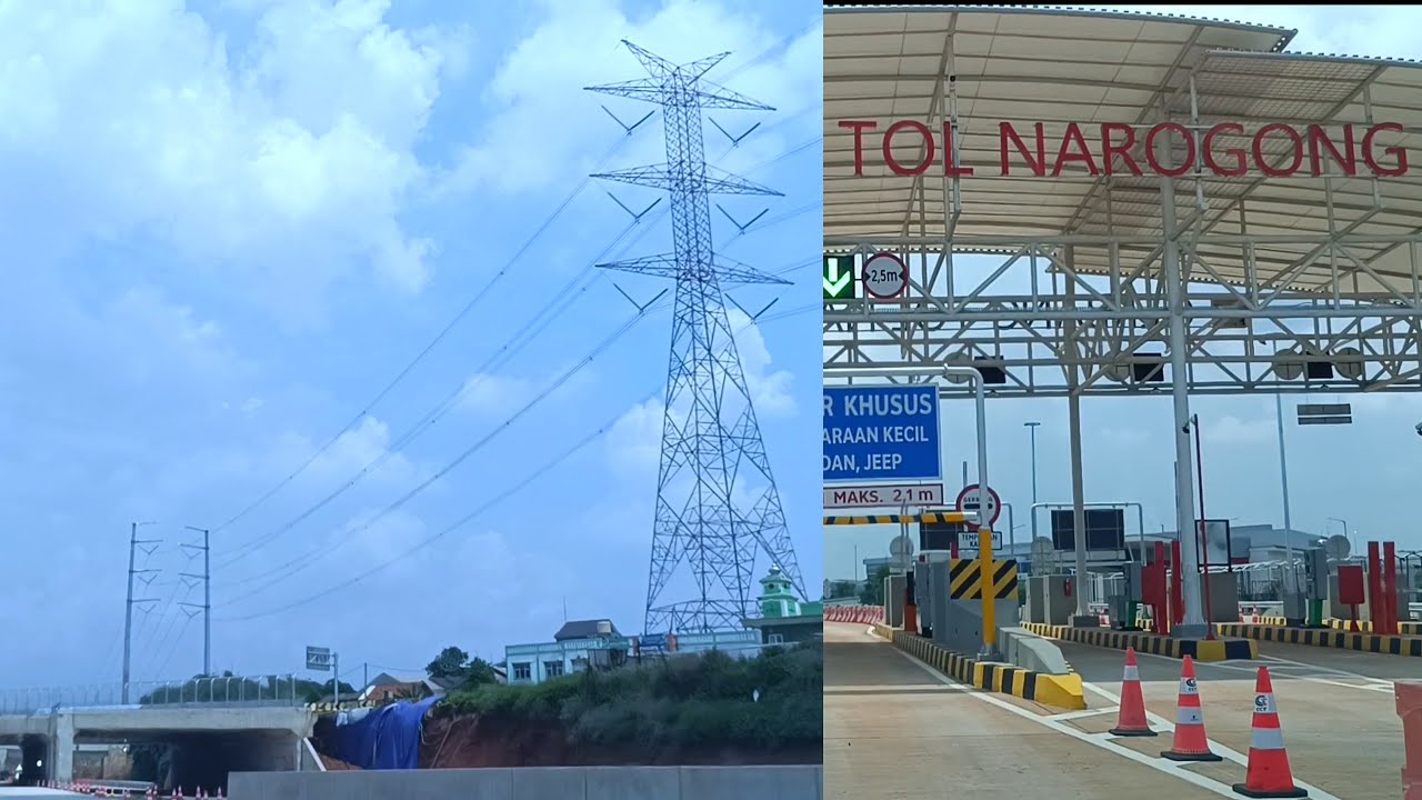 Tower Sutet disekitar Pintu Tol Narogong (Tol Cimanggis - Cibitung) Jalur Fungsional mudik 2024