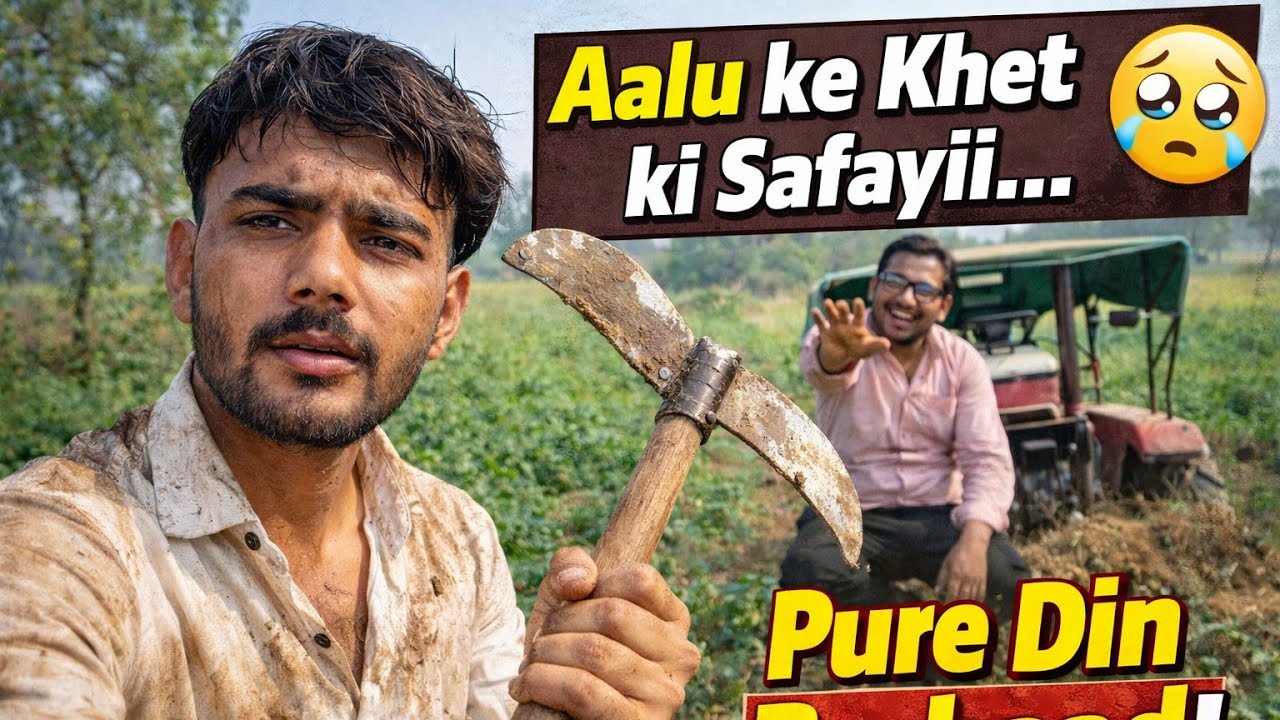 आलू के खेत की सफाई __में पूरा दिन खराब 🥲