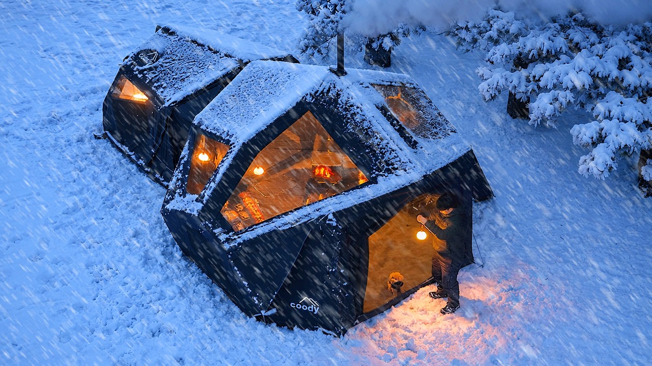 7 Days of Heavy Snow Camping with My Dog . Binge Watching ASMR
