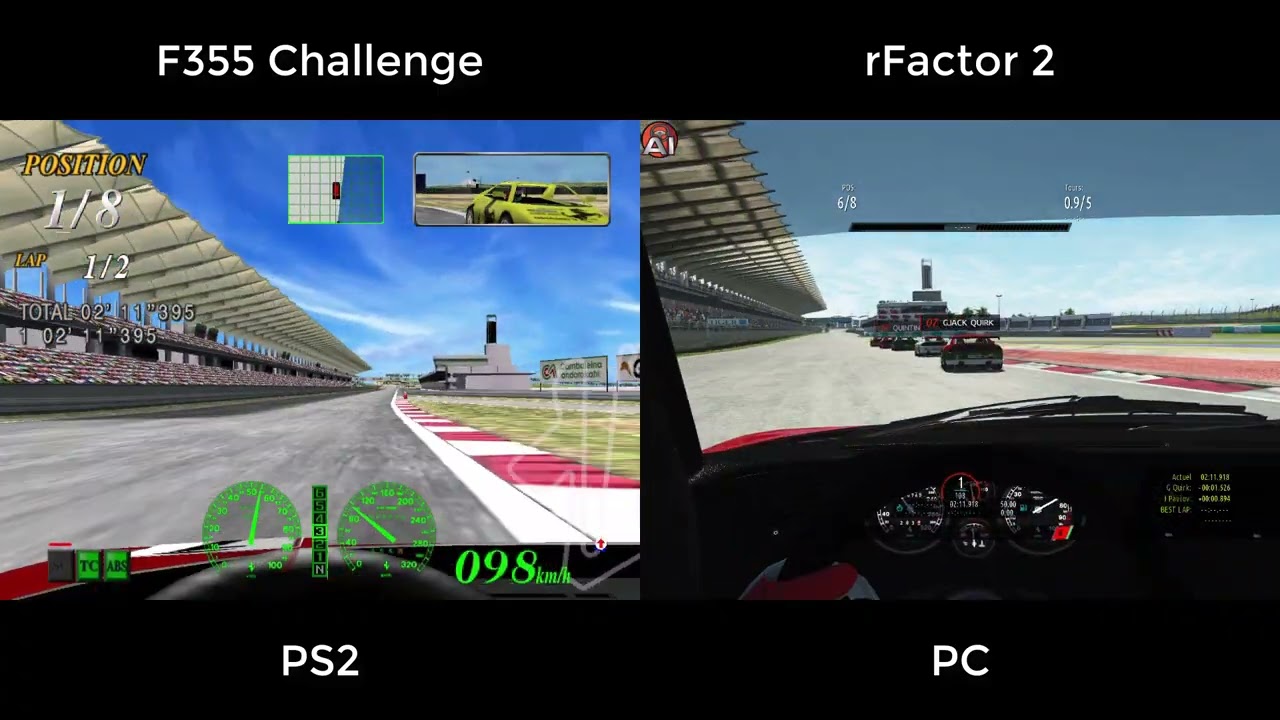 F355 Challenge vs rFactor 2 comparison - Sepang race