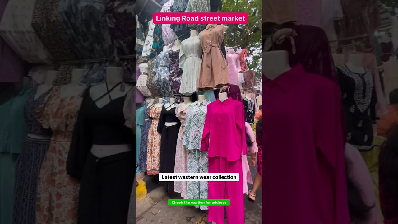 Bandra linking road market shop🎀👗🛍️ #shortsvideo #market #clothes #outfit #haat #fashion #mumbai