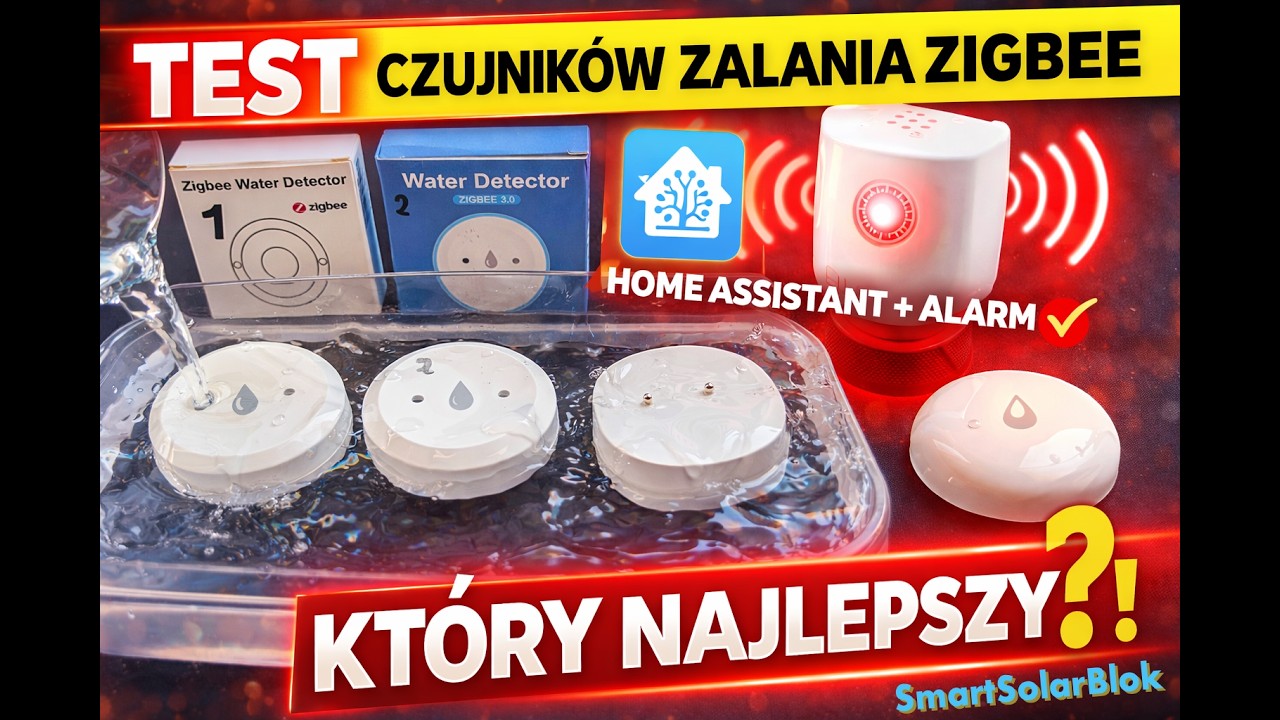 Który czujnik zalania Zigbee jest najlepszy w 2026? Test w wodzie + Home Assistant