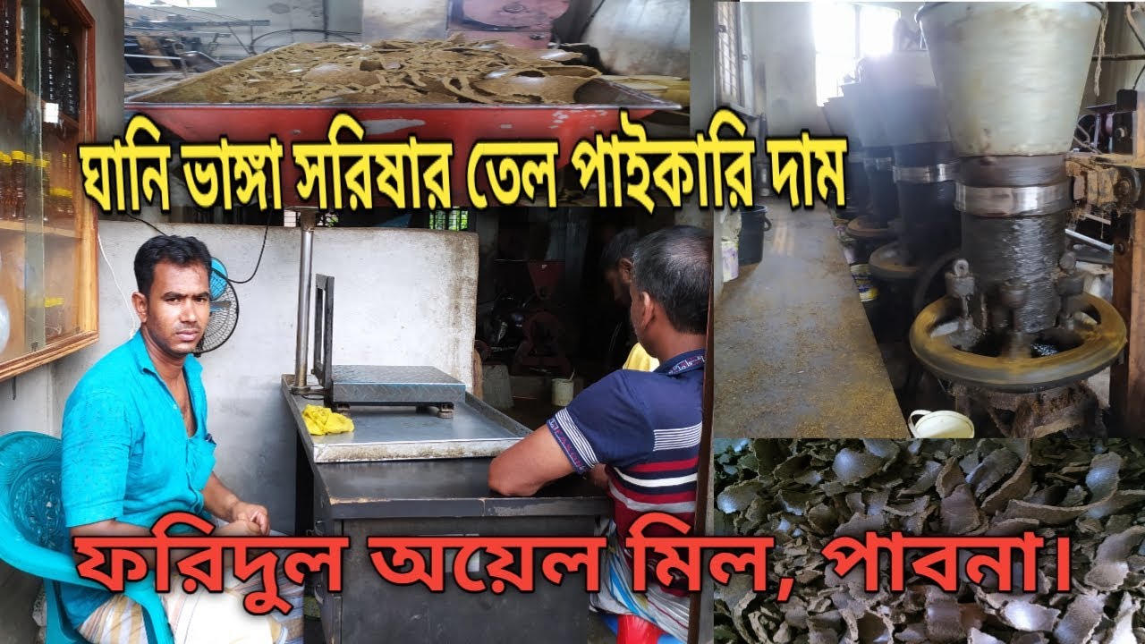 ঘানি ভাঙ্গা সরিষার তেল পাইকারি দাম। ফরিদুল অয়েল মিল। পাবনা।খাঁটি সরিষার তেল কোথায় পাওয়া যায়।খৈল
