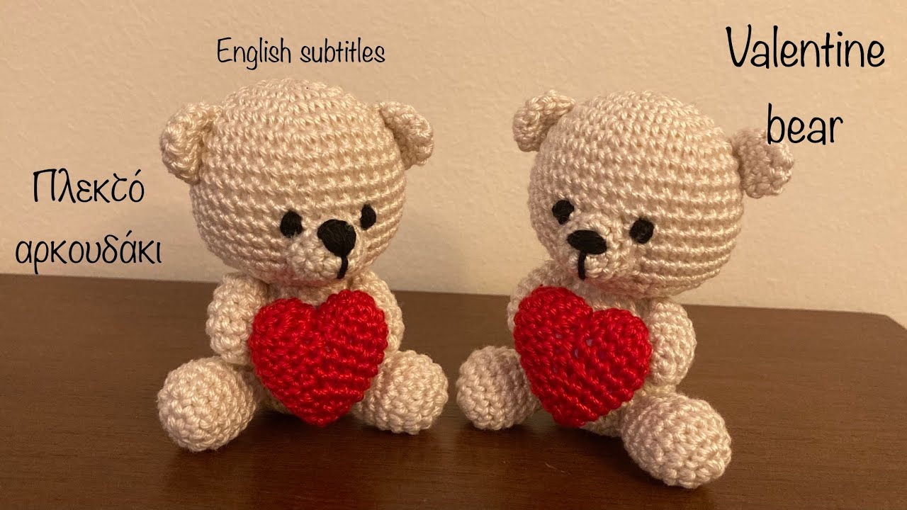 Amigurumi Valentine Teddy Bear Keychain 1/2 video / English subtitles
