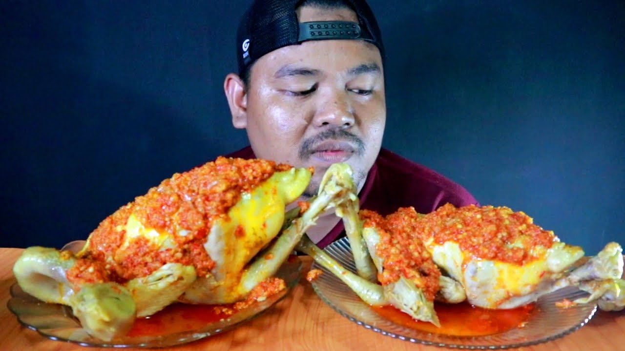 MUKBANG 2 EKOR UTUH AYAM KAMPUNG SAMBAL BALADO