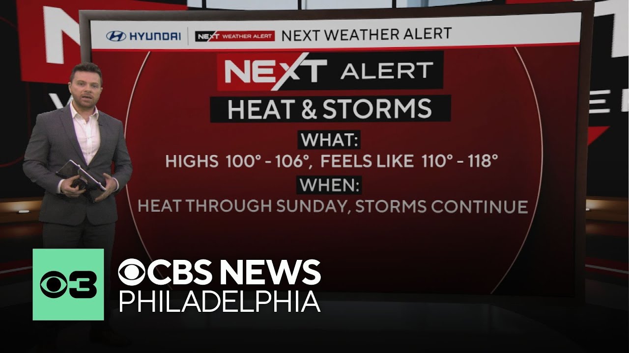 Severe thunderstorm warning in Philadelphia area as temperatures hit 100 degrees | NEXT Weather