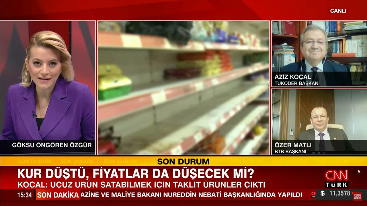 Bursa TB YK Başkanı ve TOBB YK Üyesi Özer Matlı Kurlarda Yaşanan Düşüşü CNN Türk'e değerlendirdi