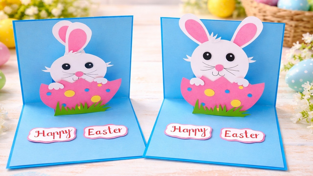 DIY Easter Bunny Egg Pop Up Card 🐰🥚 Easy 3D Easter Card Tutorial | DG Handmade